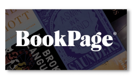 Bookpage is written across a background of books in this logo for IBR's list of the best book review sites 